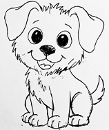 OK例：白い紙に黒ペンで描いた手書きイラスト